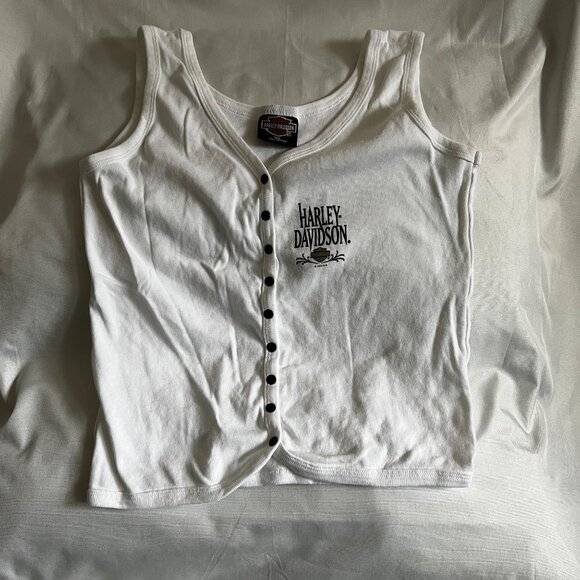 Harley-Davidson 2 White V-Neck Shirt Graphic XL Womens - Picture 9 of 13